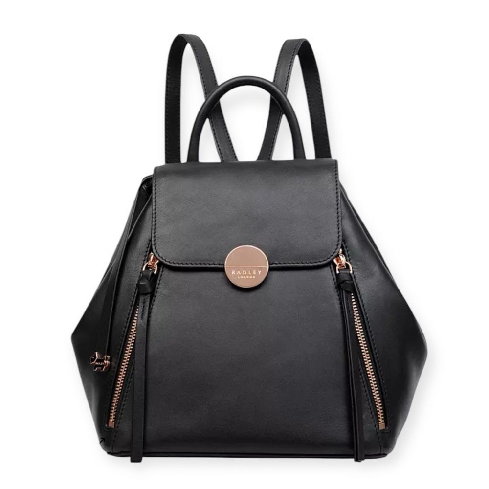 Radley London Esher Street Flapover Backpack Black/RoseGold